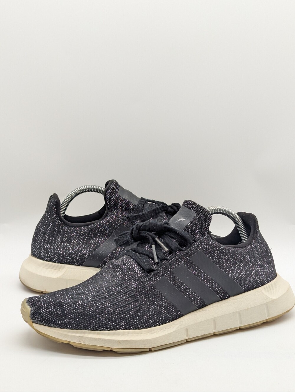 Women's Size 10 Adidas Swift Run HK Black Silver White Gum Running Shoes D96648